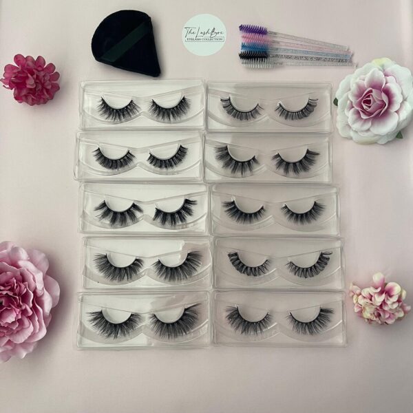 Lash Lover Box (10 Lashes) + Wands + Makeup Puff - 1 pound lashes - Image 2